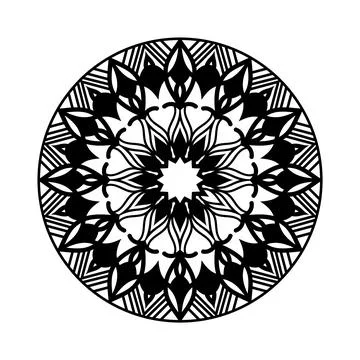 Abstract unique new art style hand drawn black and white colors mandala Illustrazione stock