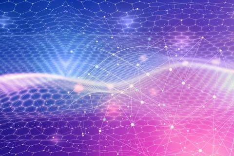 Abstract Unique Smooth Artistic Multicolored Modern Geometric Network Artwork Stock Illustration