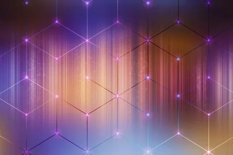 Abstract Unique Smooth Artistic Multicolored Modern Network Artwork Stock Illustration