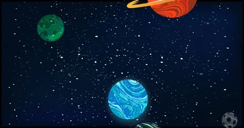 The abstract universe with colored planets Video stock 151247184