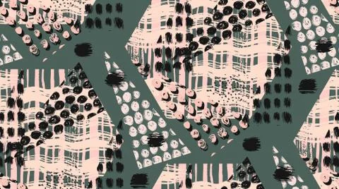 Abstract unusual hand made geometric seamless pattern or background with glitter Stock-Illustration