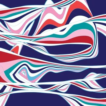 Abstract unusual vector multicolored background with different lines and wave Stock Illustration
