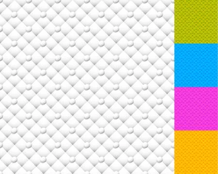 Abstract upholstery, buttoned pattern set. Set of 5 repeatable background. 스톡 일러스트