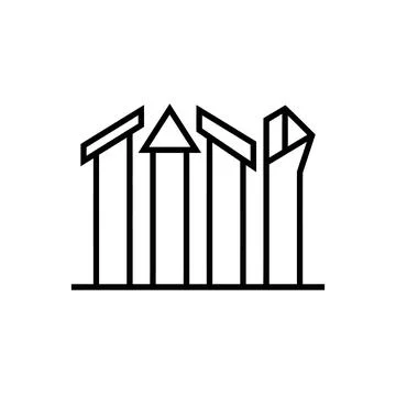 Abstract upward arrow skyscraper logo for financial growth. イラスト素材