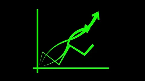 Abstract Upward Trend Graph with Arrows Animation Video stock 309884899