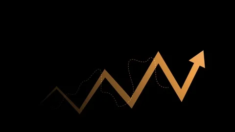 Abstract upward trend graph with glowing arrow line growth progress and ris.. Stock Footage 340385656