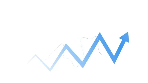 Abstract upward trend graph with glowing arrow line growth progress and ris.. Stock Footage 340385664