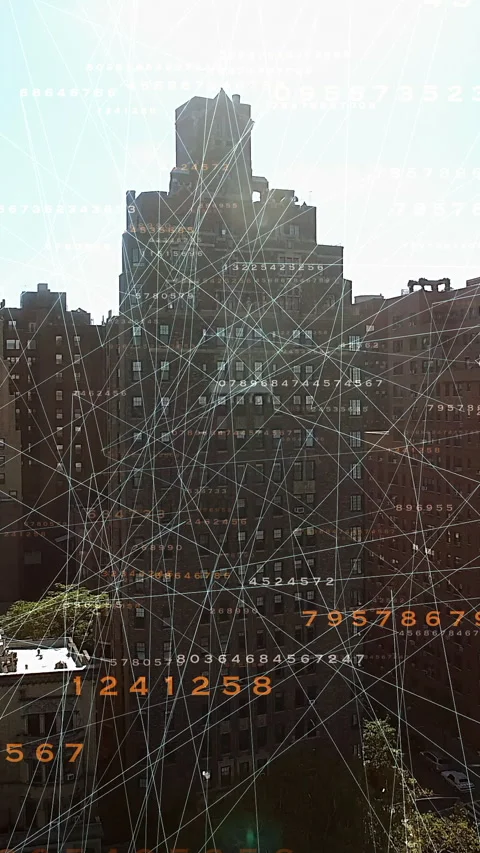 An Abstract Urban Data Visualization Project That Showcases The City Stock Footage 287220741