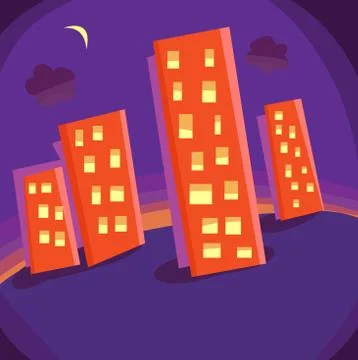 Abstract urban evening Stock Illustration