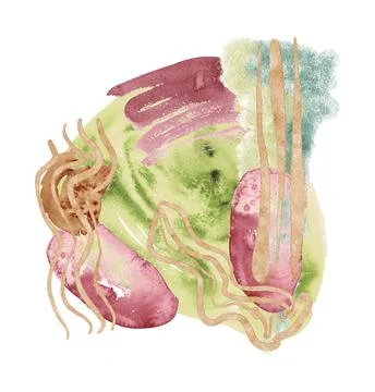 Abstract urban frame with grunge elements, spots and dots. Green and red wate Stock Illustration