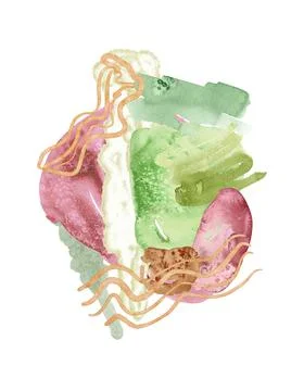 Abstract urban frame with grunge elements, spots and dots. Green and red wate 스톡 일러스트