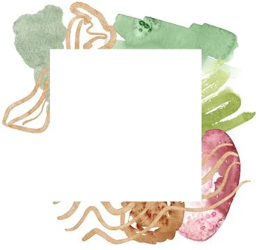 Abstract urban frame with grunge elements, spots and dots. Green and red wate Stock Illustration