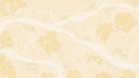 Abstract Urban Landscape Map with Topographic Contour Lines in Warm Yellow Tones Stock Illustration