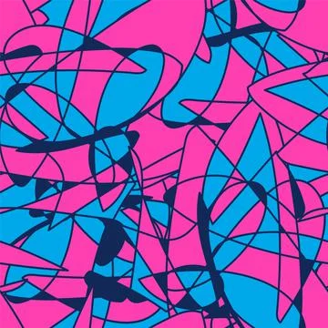 Abstract urban seamless pattern with chaotic lines and shapes Stock Illustration