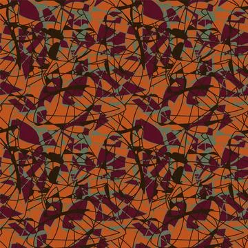 Abstract urban seamless pattern with chaotic lines and shapes Stock Illustration