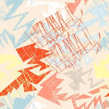 Abstract urban seamless pattern with curved geometry elements Stock Illustration