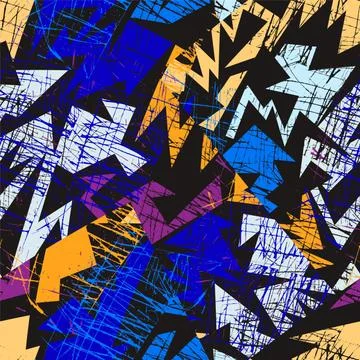 Abstract urban seamless pattern with curved geometry elements イラスト素材