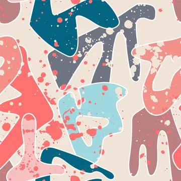 Abstract urvab seamless pattern with creative vector ornaments for textile, text Illustrazione stock