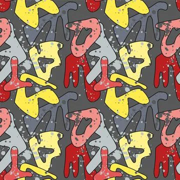 Abstract urvab seamless pattern with creative vector ornaments for textile, text Stock Illustration