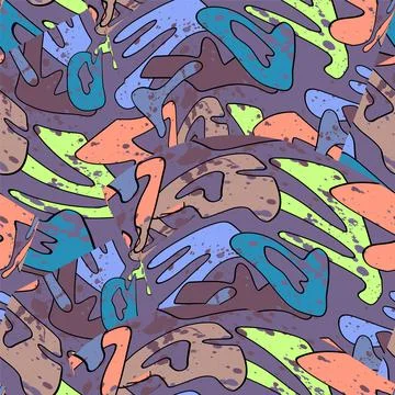 Abstract urvab seamless pattern with creative vector ornaments for textile, text Stock Illustration