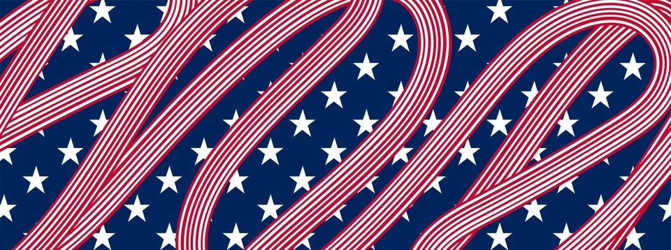 Abstract USA Flag Pattern with Stars and Stripes Stock Illustration