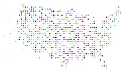 Abstract USA Map Formed By Dots Stock Footage 312263886