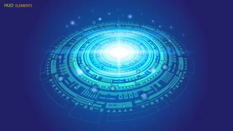 Abstract user HUD interface from glowing futuristic elements. EPS 10. 库存插图