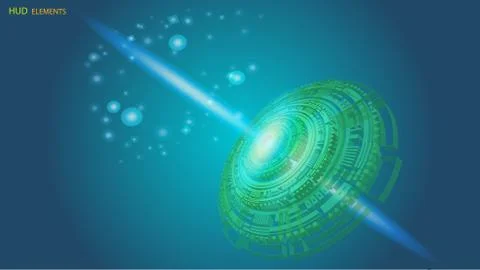 Abstract user HUD interface from glowing futuristic elements. EPS 10. イラスト素材