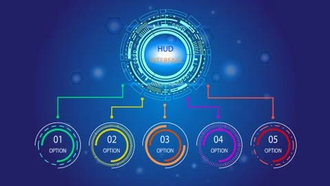 Abstract user HUD interface from glowing futuristic elements. EPS 10. 库存插图