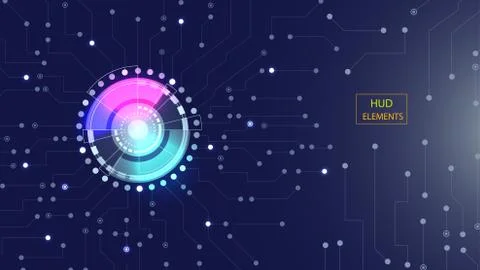 Abstract user HUD interface from glowing futuristic elements. EPS 10. Stock Illustration