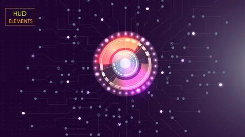 Abstract user HUD interface from glowing futuristic elements. EPS 10. Illustrazione stock