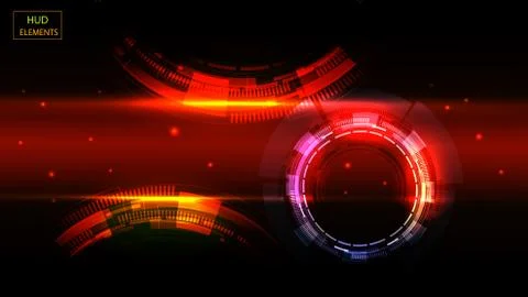 Abstract user HUD interface from glowing futuristic elements. EPS 10. Stock Illustration