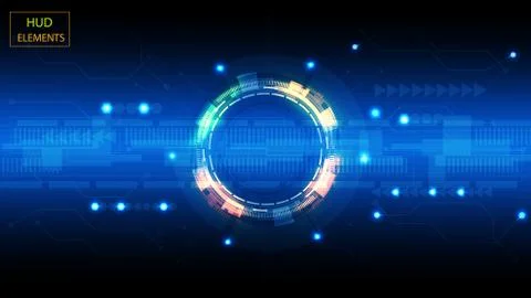 Abstract user HUD interface from glowing futuristic elements. EPS 10. Illustrazione stock