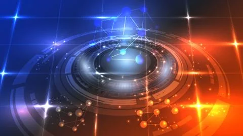 Abstract user HUD interface from glowing futuristic elements. High-tech digit 스톡 일러스트