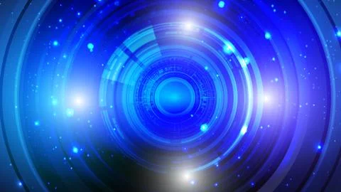 Abstract user HUD interface from glowing futuristic elements. High-tech digital Stock Illustration