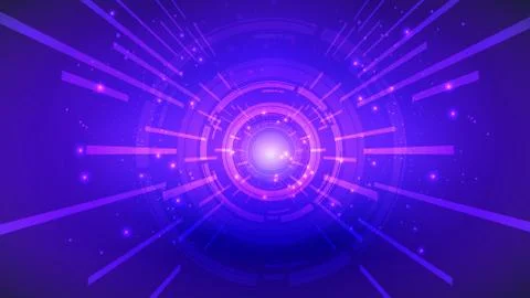 Abstract user HUD interface from glowing futuristic elements. High-tech digital Stock Illustration