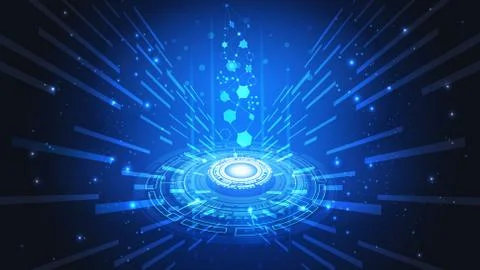 Abstract user HUD interface from glowing futuristic elements. High-tech digital Stockillustratie