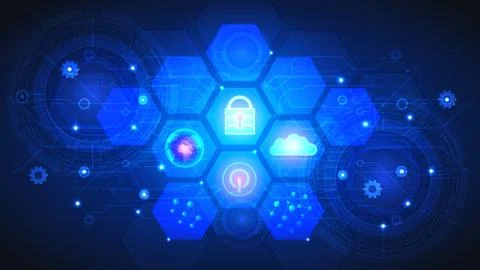 Abstract user HUD interface from glowing futuristic elements. High-tech digital Stock Illustration