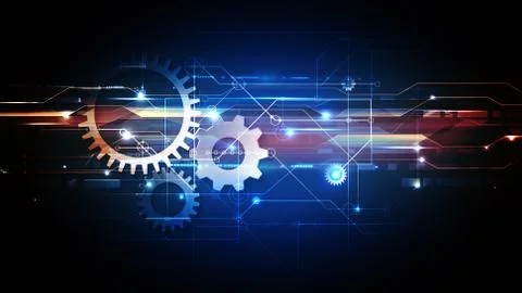 Abstract user HUD interface from glowing futuristic elements. High-tech digital Stock Illustration