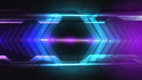 Abstract user HUD interface from glowing futuristic elements. Stock Illustration