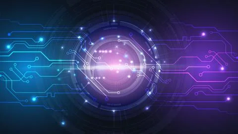 Abstract user HUD interface from glowing futuristic elements. High-tech digit 库存插图