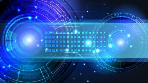 Abstract user HUD interface from glowing futuristic elements. High-tech digit Stock Illustration