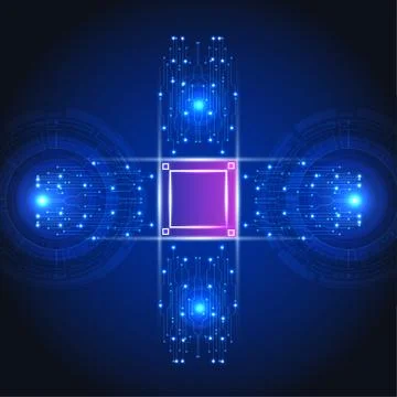 Abstract user HUD interface from glowing futuristic elements. High-tech digit Stock Illustration