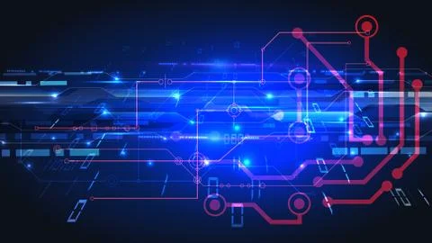 Abstract user HUD interface from glowing futuristic elements. High-tech digit Stock Illustration