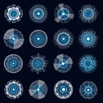 Abstract user HUD interface from glowing futuristic elements. EPS 10 Stock Illustration