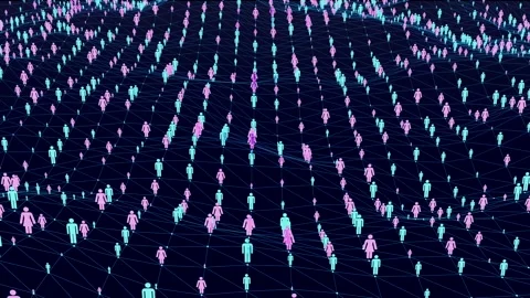 Abstract user network, data, communication, connection, internet. Video stock 322522057