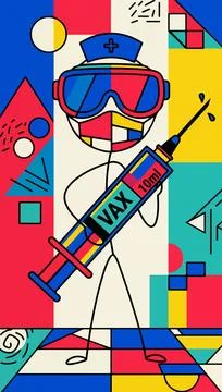 Abstract Vaccination Illustration Stock Illustration