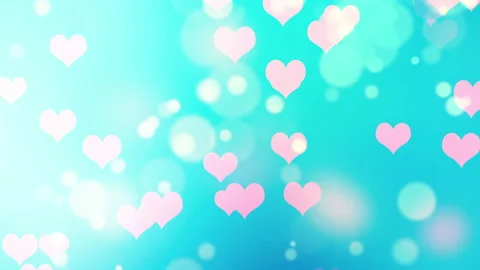 Abstract valentine background with bokeh and Hearts Stock Footage 168222425