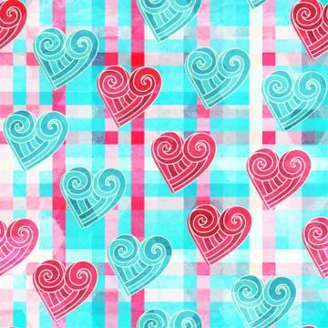 Abstract valentine seamless pattern with grunge effect 스톡 일러스트