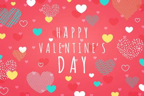Abstract Valentine's Day of heart pattern element of doodle design template. Stock Illustration